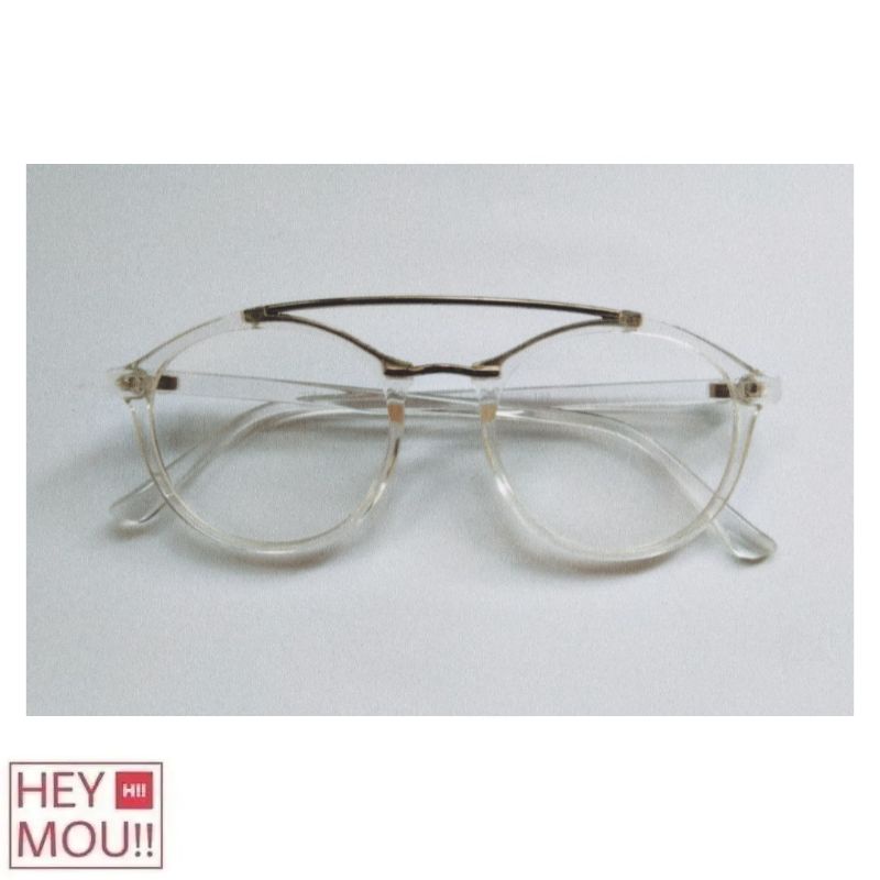 KACAMATA FULVUE DOUBLE SS BRIDGE CLEAR GLASSES - CLEAR GLASSES HEYMOU