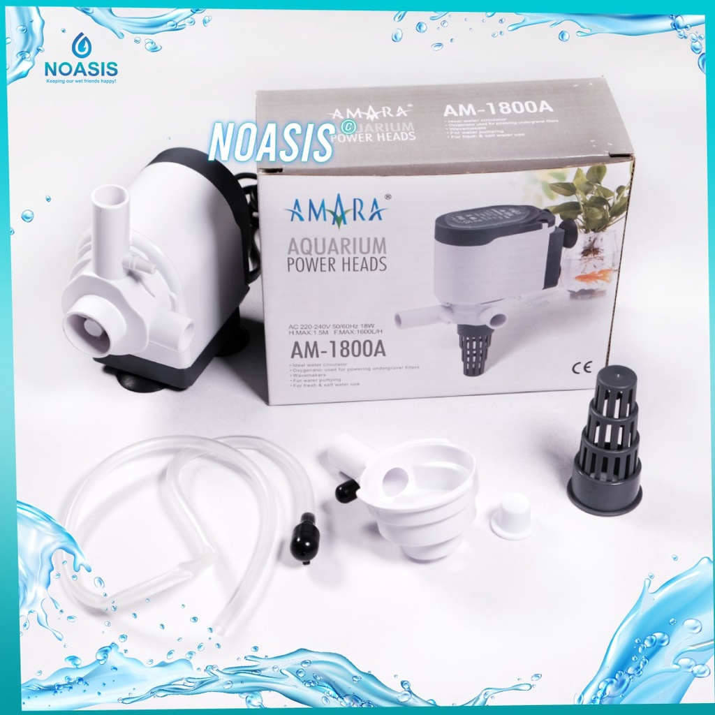 NOASIS POWER HEAD AQUARIUM AMARA AM 1800 A AM - 1800A POMPA AIR CELUP WATT RENDAH LOW WATT