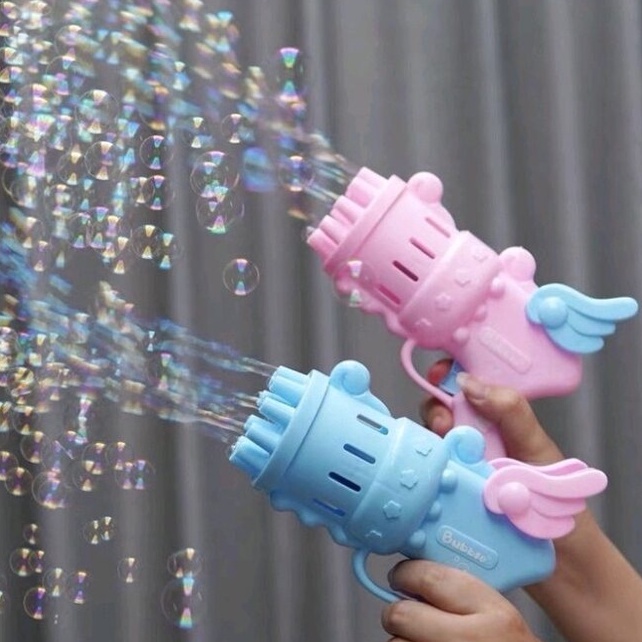 [BUBBLE ANGEL] Mainan Anak Pistol Gelembung Sabun Otomatis 10 Mata - Bubble Angel Gun WINGS