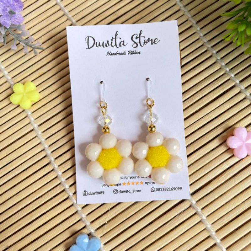 HANDMADE ANTING  ANAK/DEWASA KAITAN PLASTIK MOTIF DONAT(GOLD)