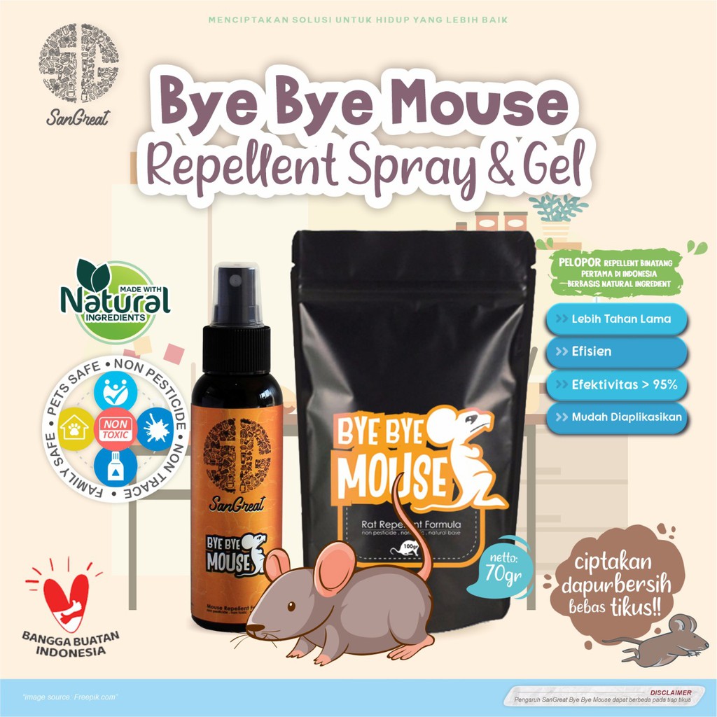 Semprotan tikus curut dan kapur barus anti tikus curut organik alat pengusir tikus curut rumah mobil mesin cuci kulkas alami terbaik sangreat bye bye mouse gel 70 gr dan spray 100 ml anti tikus wangi segar