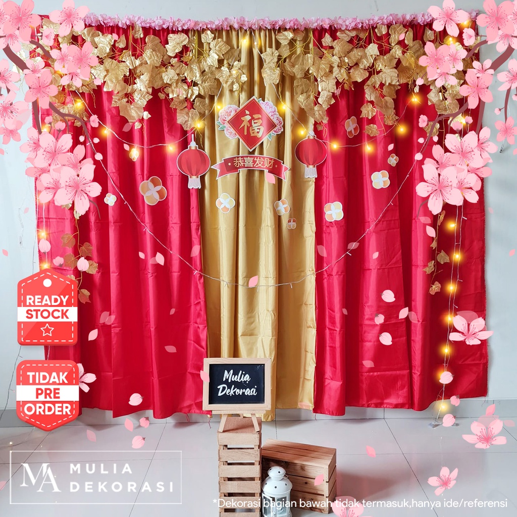 Dekorasi DIY Imlek Premium CNY Chinese New Year Backdrop Acara Photobooth Keluarga Paket Imlek Premium