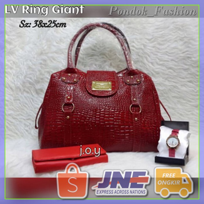 Best Seller Tas Lokal/Tas Murah/Tas Paket Murah/Paket 3in1 LV Ring Giant Croco Terbatas  -  SKUJS