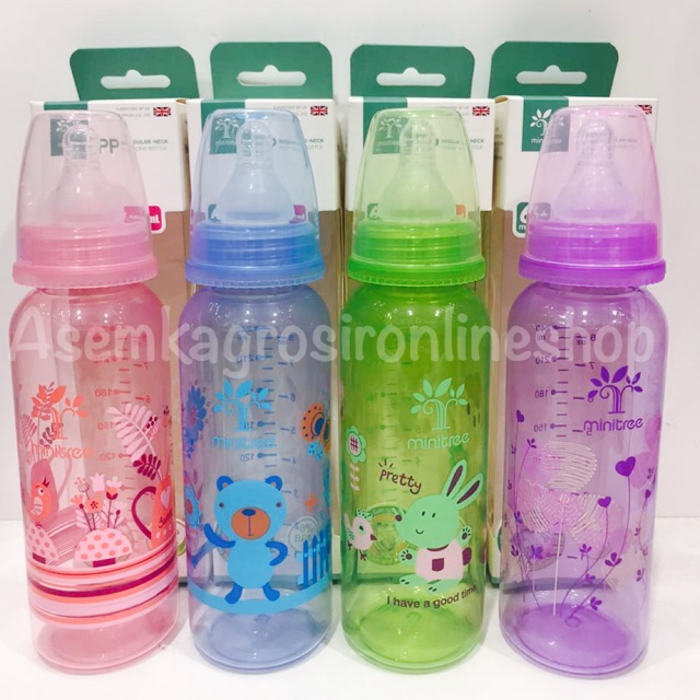 Botol susu Minitree POLOS 120ml 240ml / botol susu bayi lucu karakter