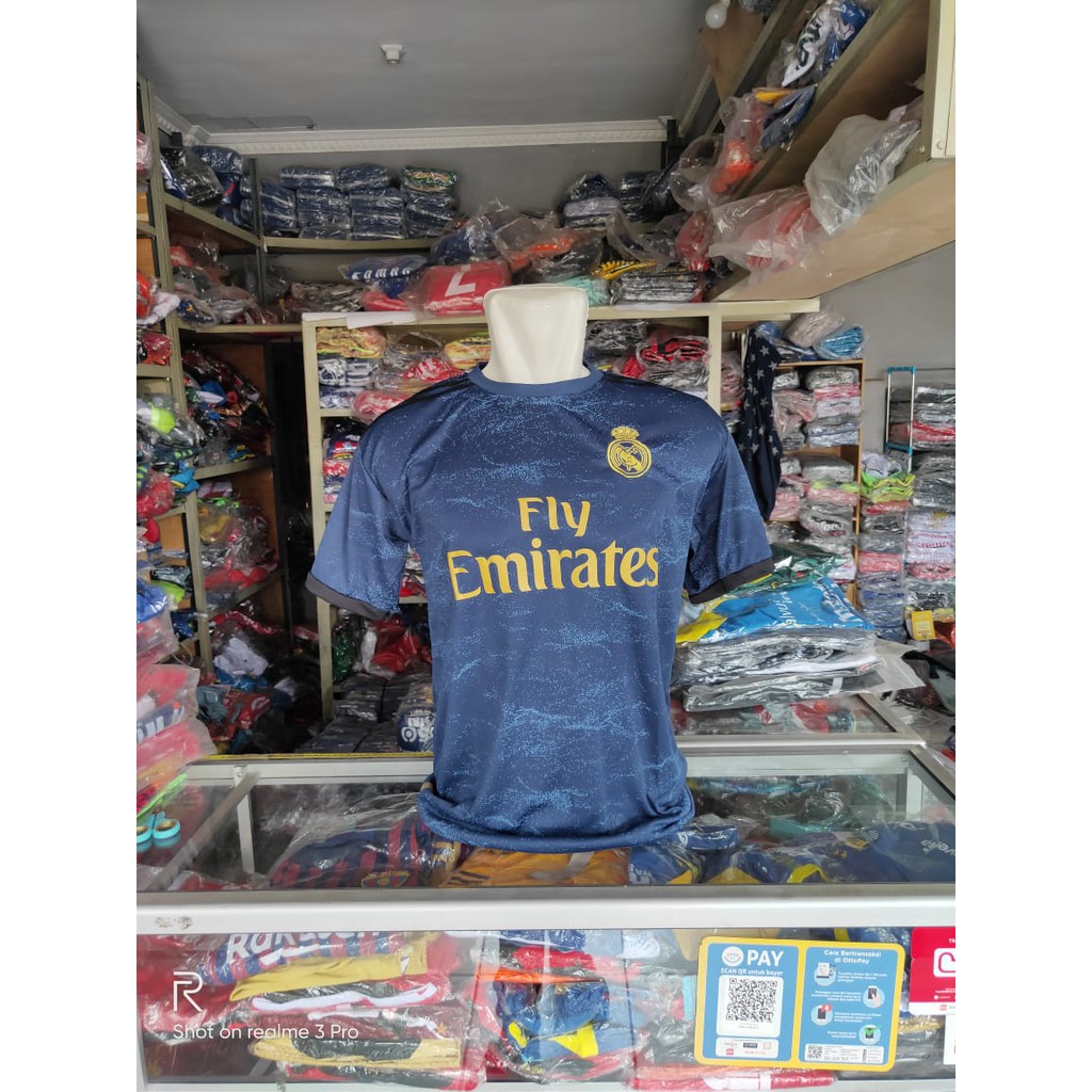 Jersey kaos baju bola Real Madrid hitam premium