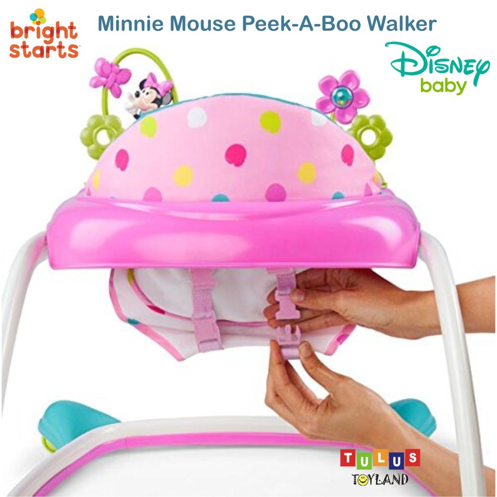 Bright Starts Minnie Mouse PeekABoo Walker Disney Baby mainan belajar jalan alat bantu berjalan bayi