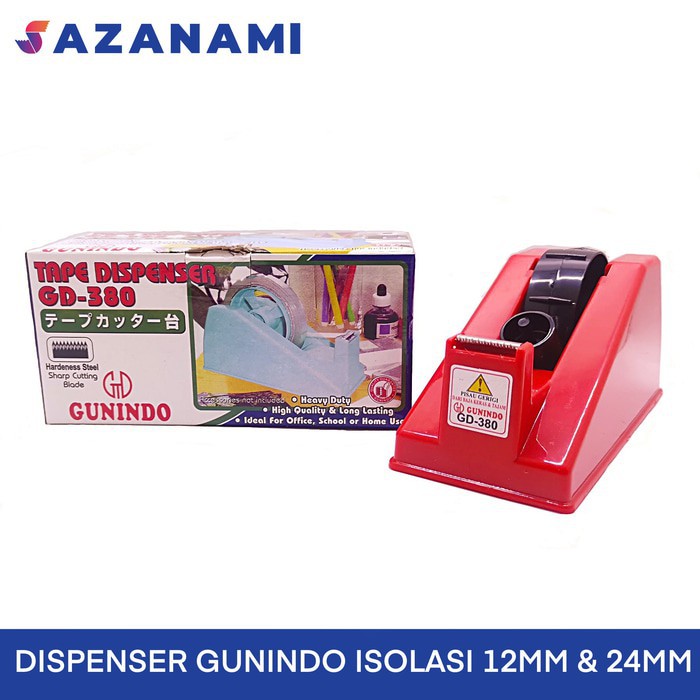 

GUNINDO GD380 TAPE DISPENSER ISOLASI TEMPAT ISOLASI SELOTIP 12MM 24MM