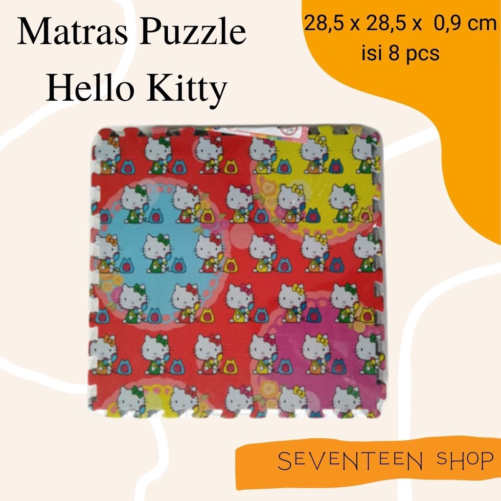 Matras Puzzle Karakter - Eva gambar hello Kitty - Puzzle Eva foam Sticker Motif Anak