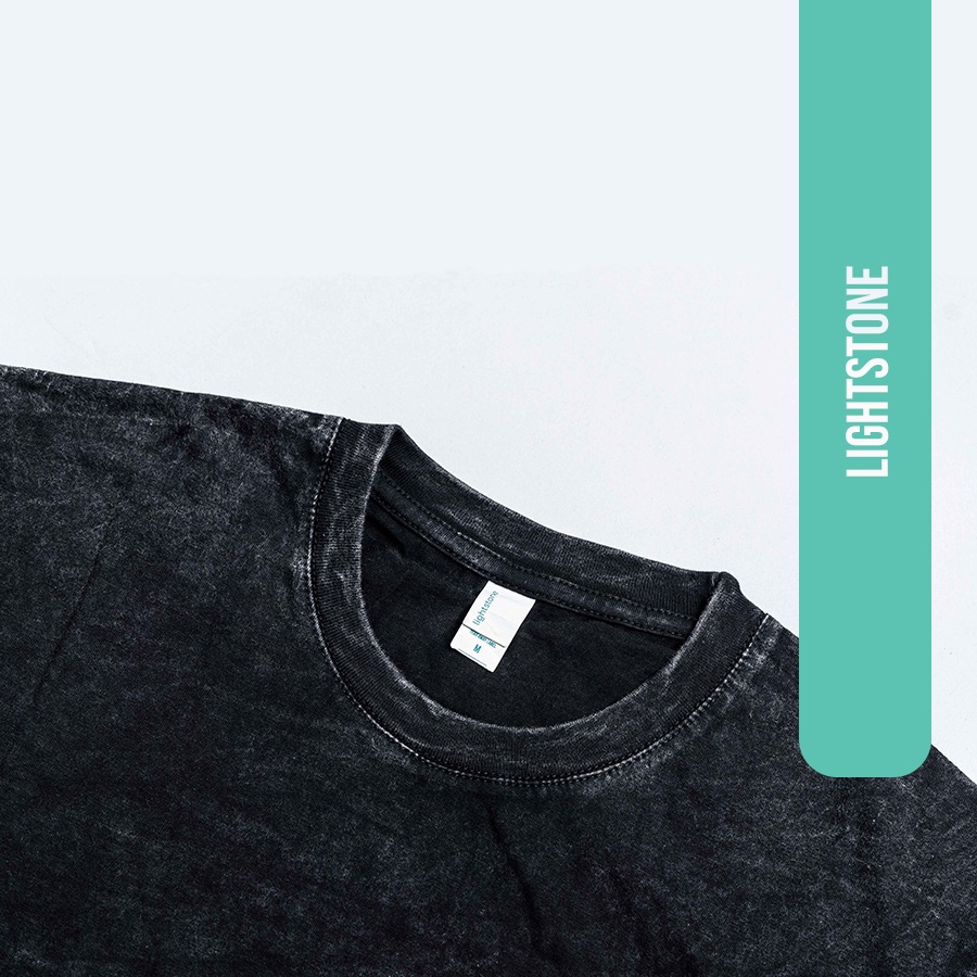 Kaos polos washed - dark stone washed t-shirt lighstone