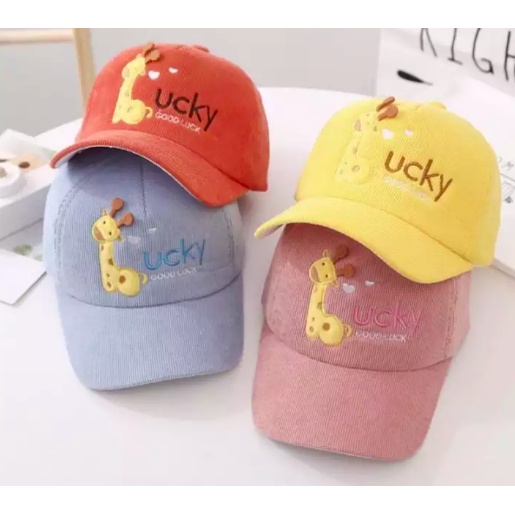 Topi Baseball Anak/ Balita  Bordir Lucky Usia 2-10 Tahun Laki Perempuan