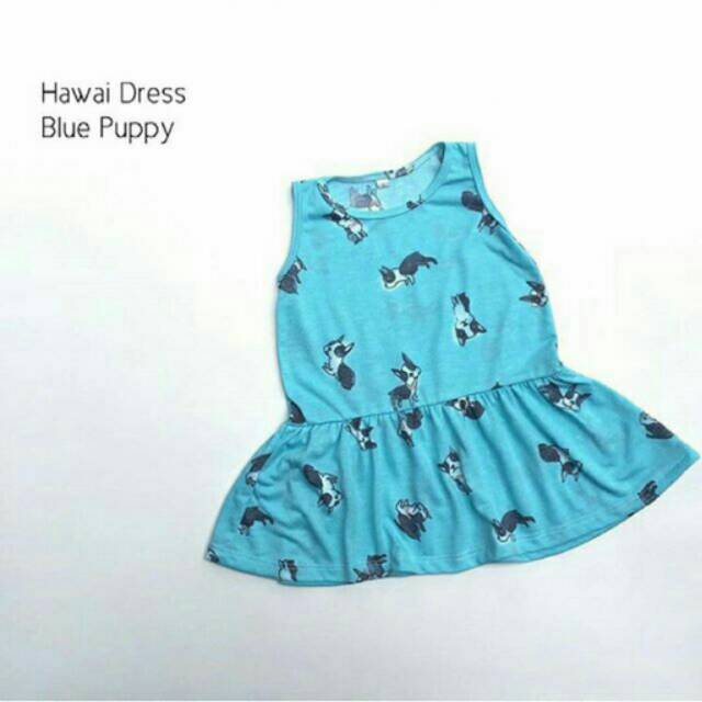 HAWAII DRESS BLUE PUPPY