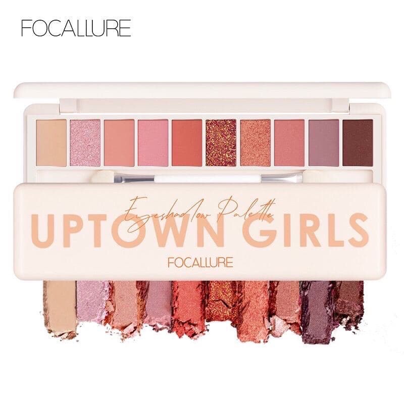 Focallure 10 Shades Palet Eyeshadow 4 Warna Dengan Brush Dua Sisi+Cermin FA158