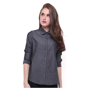 Blouse Baju Atasan Wanita Terbaru Lengan Panjang Boxy Kerah V Lisdia blouse putih jumbo baju dinas