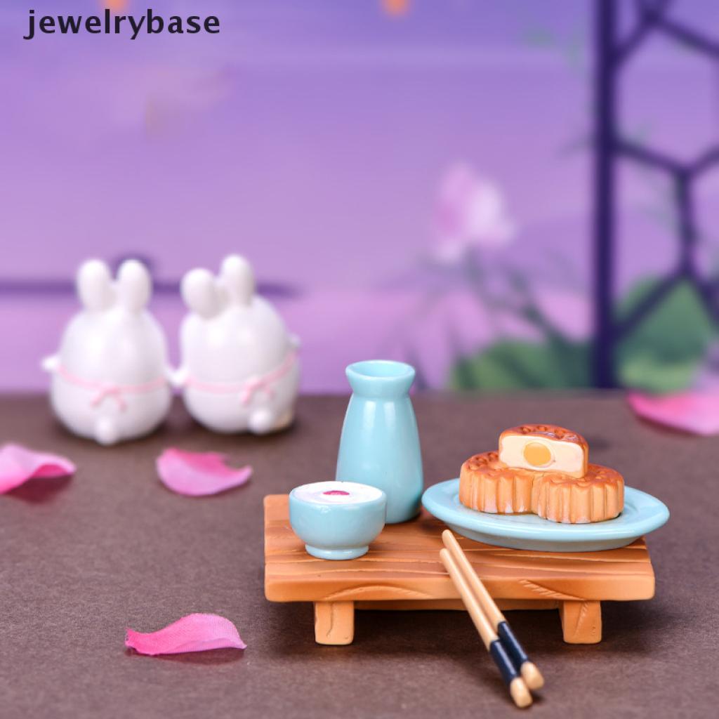 [Base] DIY Mini Rabbit Garden Ornament Pot Mid-autumn Festival Mooncake Accessories Boutique