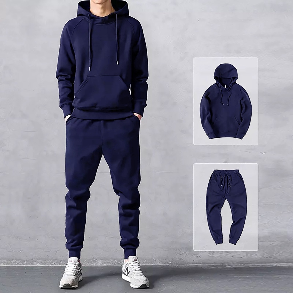 PREMIUM SWEATER POLOS SET HOODIE PRIA SETELAN CELANA JOGGER PANJANG