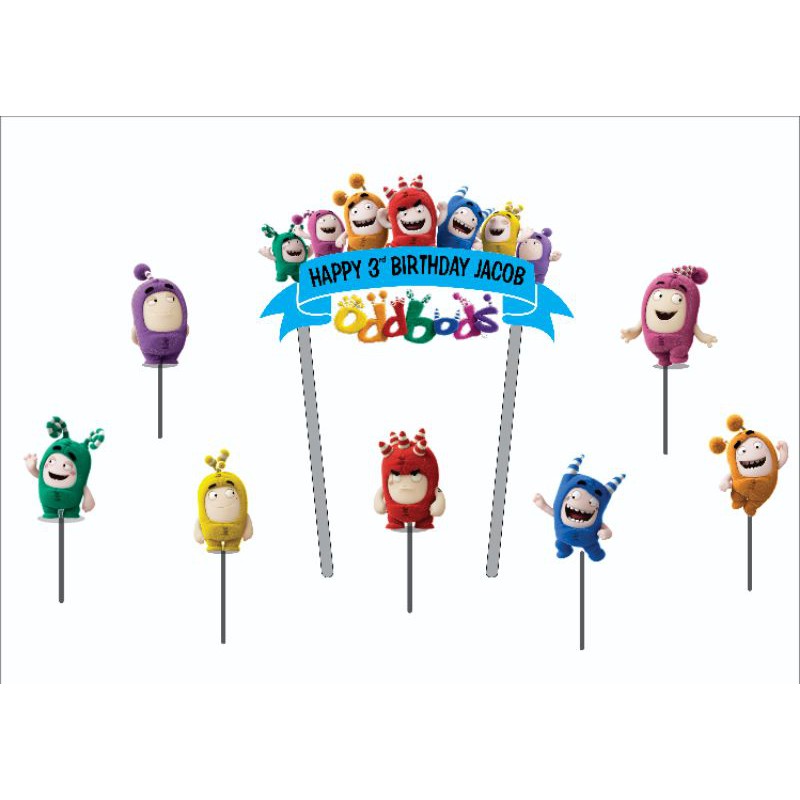 Topper Cake Oddbods PAKE NAMA