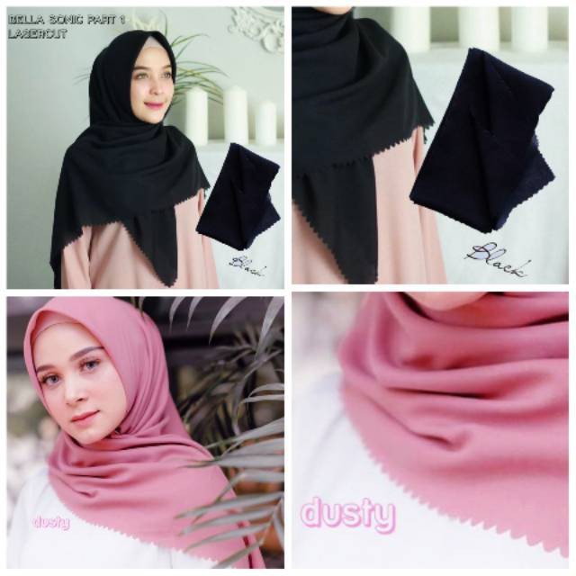 Jilbab Bella Square Lasercut || Hijab Segiempat Bella