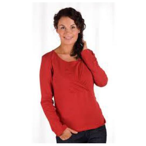 Carriwell Kaj Nursing Shirt Long Sleeve Chilli Red XXL