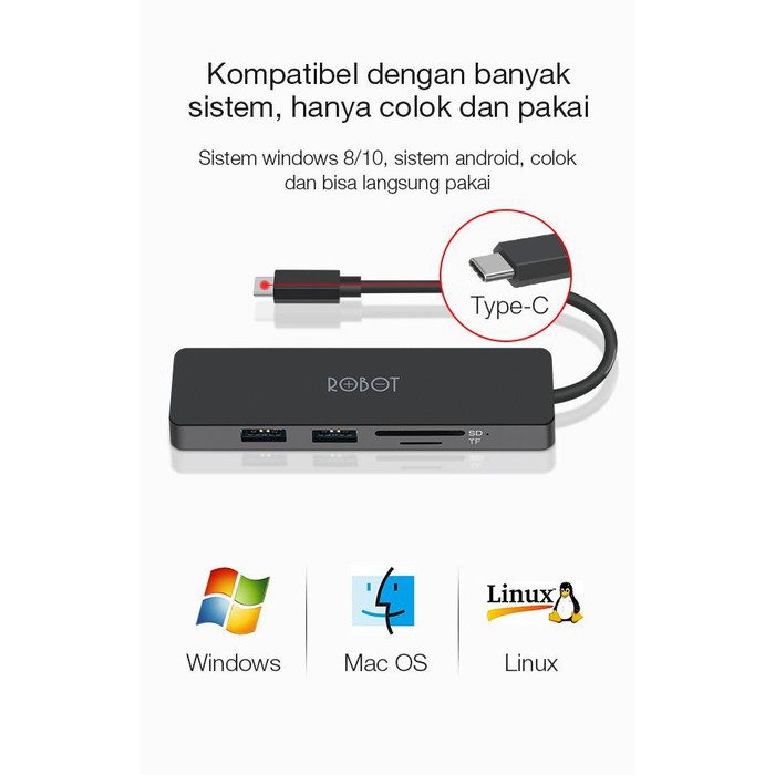 USB C HUB Adapter 5 in 1 USB 3.0