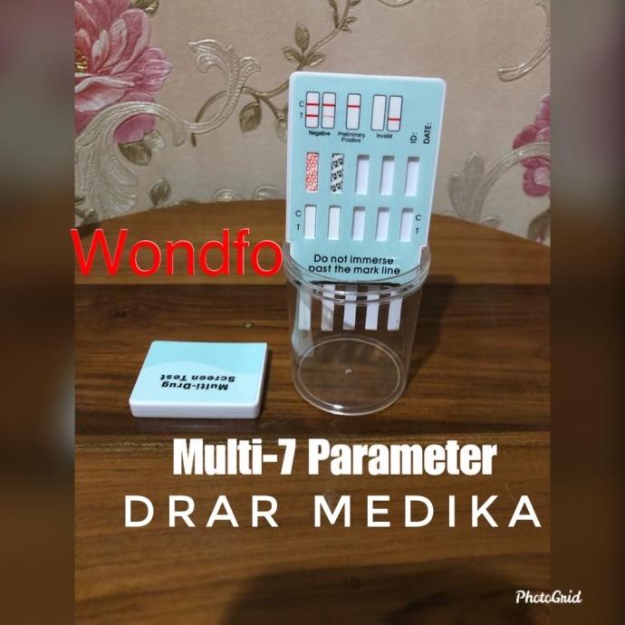 Alat Test Strip Narkoba- 7 Parameter + Pot Urin Satu Peket Wondfo Ecer Termurah