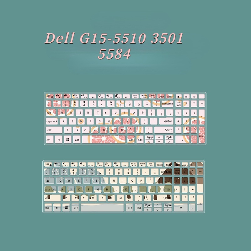 Cover Pelindung Debu Keyboard Laptop Dell G15-5510 3501 5584 Motif Kartun Bunga