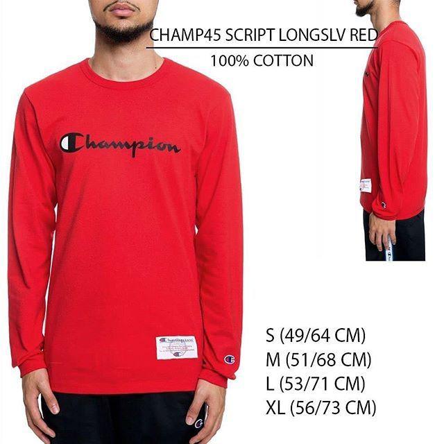 long sleeve champion shirt red