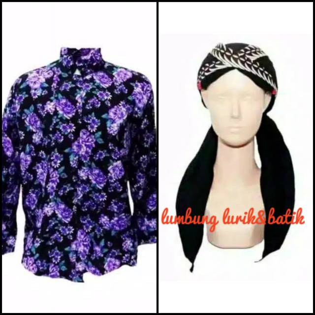 baju adat  jawa surjan kembang  gratis blangkon sliwir / baju adat