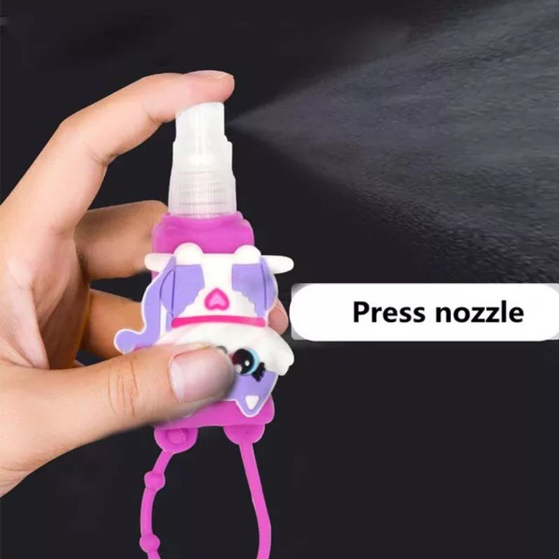 Botol Spray Tanpa Isi / Gantungan Hand Sanitizer Karakter Lucu Bahan Silikon