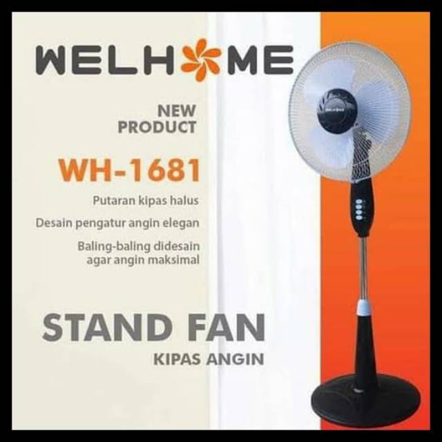 Kipas Angin Berdiri Standfan 16 inch Welhome WH - 1681