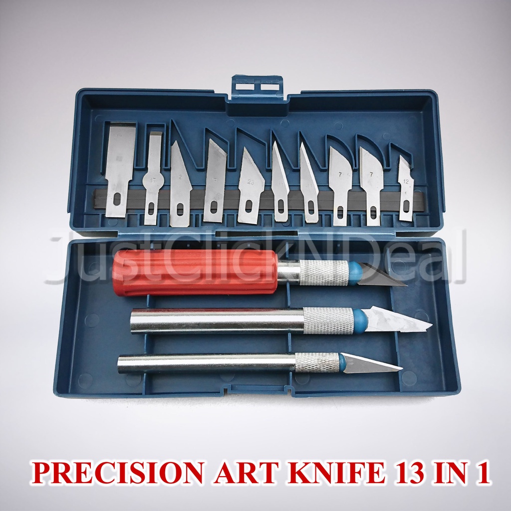 

Knifezer Precision Art Knife Set 13 IN 1 Cutter Pisau Seni Kerajinan