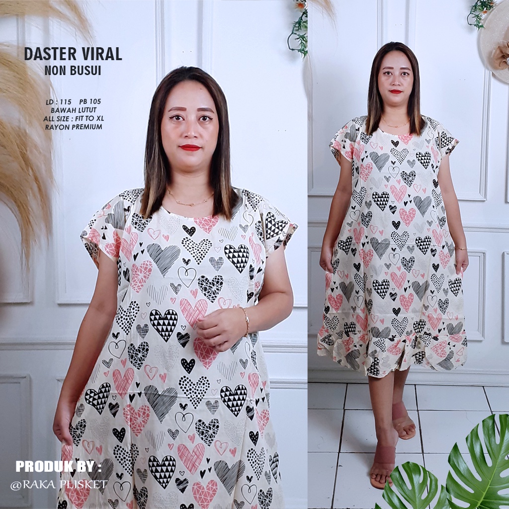 DASTER RUFFLE | DASTER VIRAL MOTIF | DASTER KEKINIAN | DASTER RAYON MURAH BAWAH LUTUT NON BUSUI-MOTIF 45