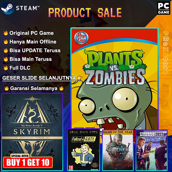 Jual Plants Vs. Zombies GOTY Edition + 7 PC Game ORIGINAL | Shopee ...