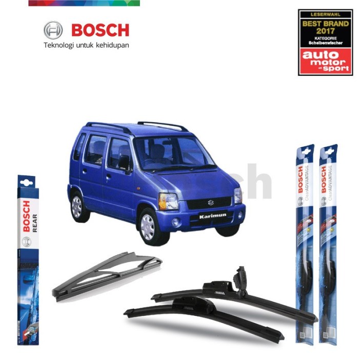 Wiper Depan Belakang Suzuki Karimun Kotak Bosch Frameless Advantage