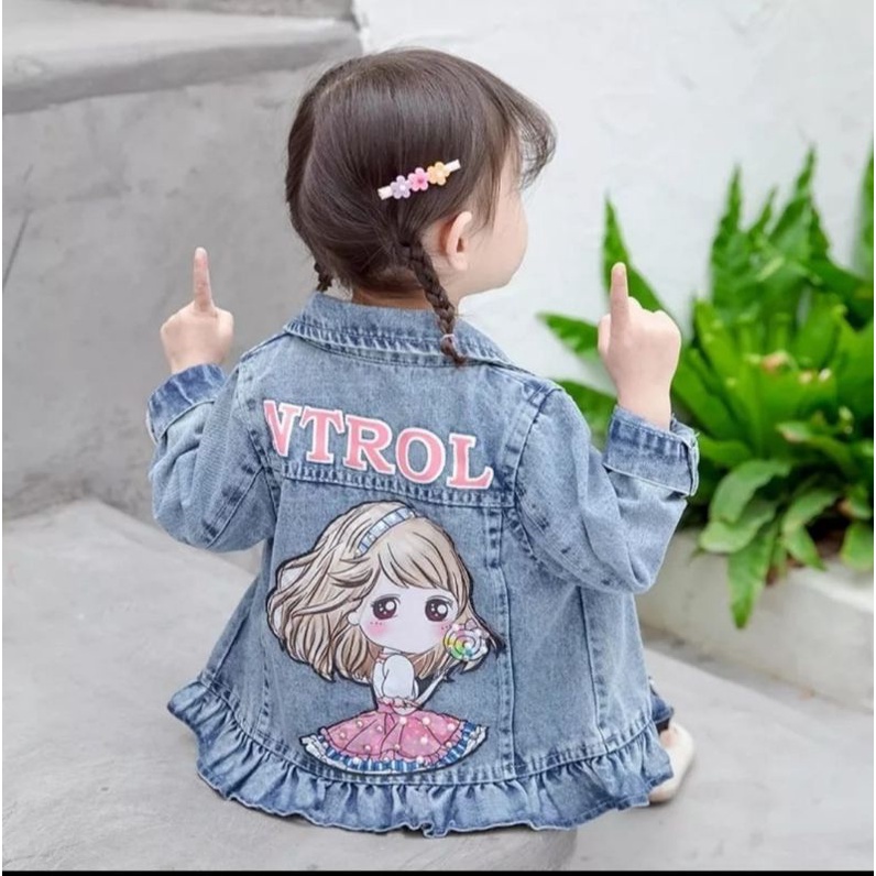 JAKET JEANS ANAK BORDIR ANAK PEREMPUAN LUCU USIA ANAK 2TH-11TH