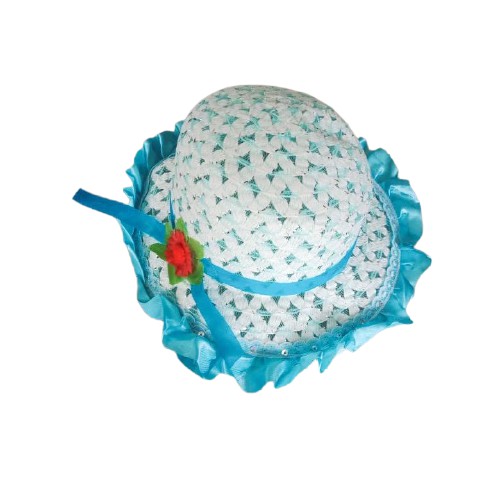 REDTREE Topi Pantai Anak Rumbai Bunga T29-Biru