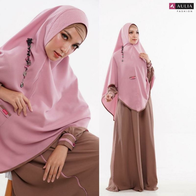 SET GAMIS AULIA FASHION ADZNA MOCCA PINK ORIGINAL BAZAR TERBURAH