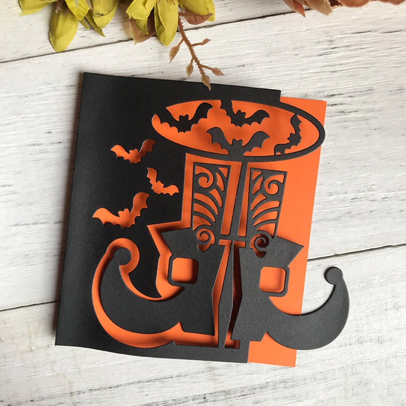 Zzz Cetakan Stensil Cutting Dies Motif Kelelawar Halloween Untuk Scrapbook / Craft Handmade DIY