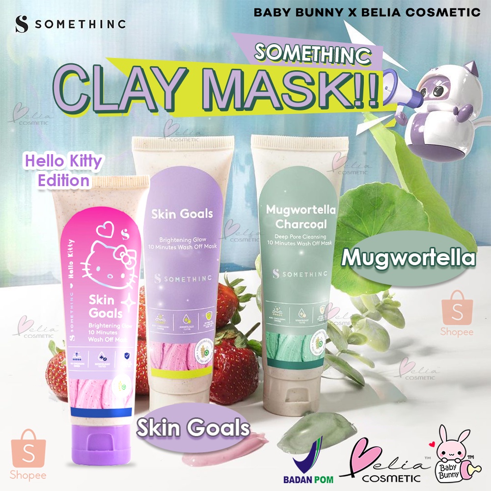 ❤ BELIA ❤ SOMETHINC Clay To The Rescue Mugwortella | Skin Goals Wash Off Mask | Skin Goals Hello Kitty Edition | Masker Wajah (BPOM)