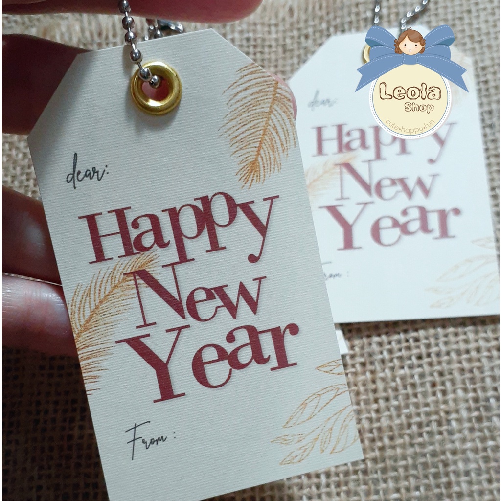 Hang Tag Happy New Year /Kartu Ucapan Tahun Baru/Gift Tag Fancy Paper