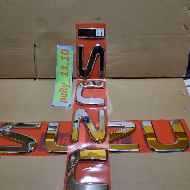 EMBLEM LOGO 3D TIMBUL ISUZU KABIN DEPAN CHROME ORIGINAL ELF NKR 55 NKR 71 NMR 71 TRAGA