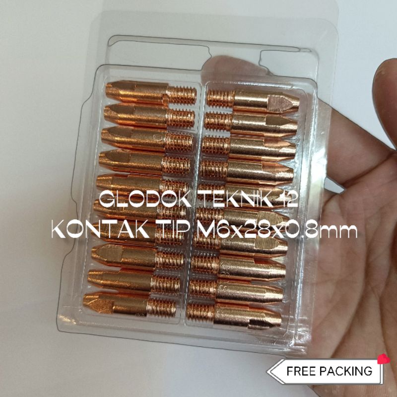 CONTACT TIP M6 x 28 SPUYER LAS MIG 0.8MM / KONTAK TIP M6 x 28 x 0.8MM