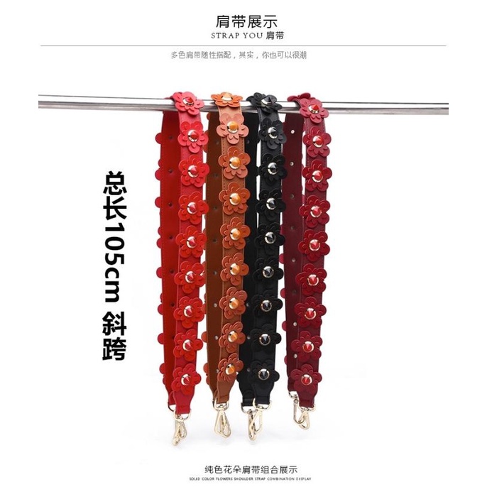 ACC TAS WANITA Fendi flower bag strap pu leather