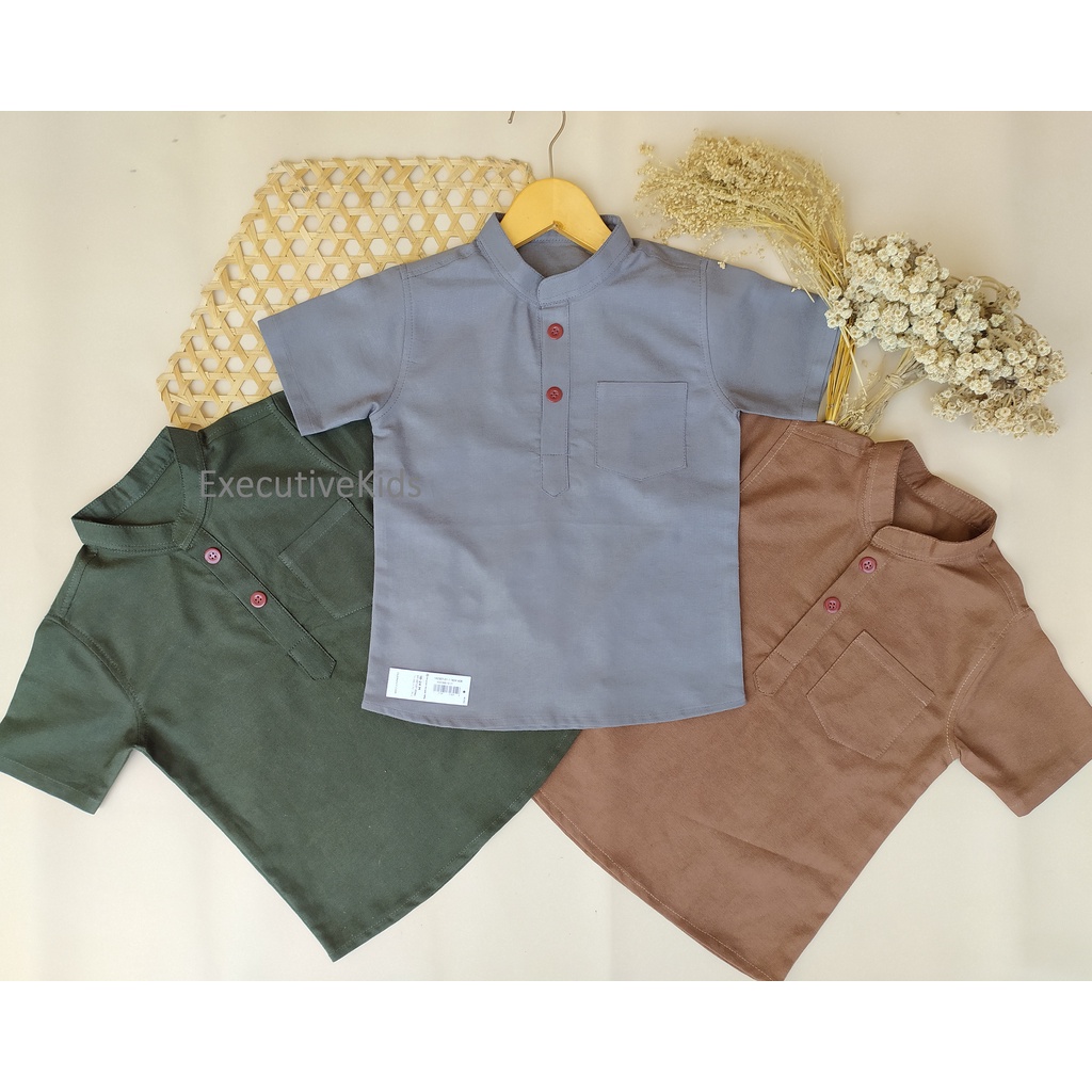 Kemeja Anak Kemeja Koko Anak Mandarin Usia 2-6 Tahun Material Original Linen