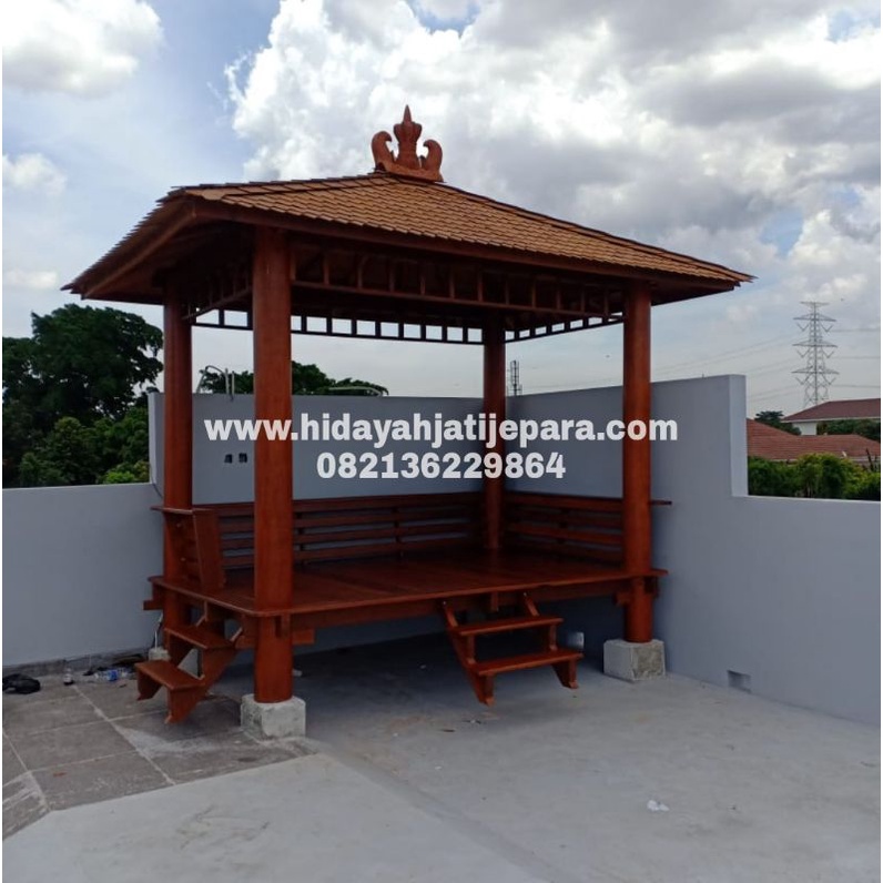 gazebo kayu kelapa 3 x 2 meter