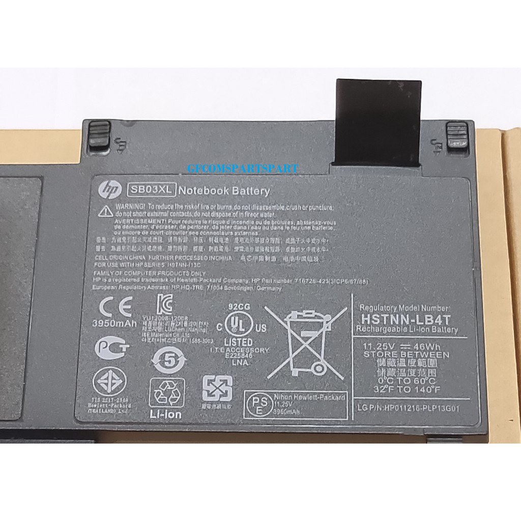 Original Baterai HP SB03XL EliteBook 820 G1 HSTNN-LB4T SB03046XL