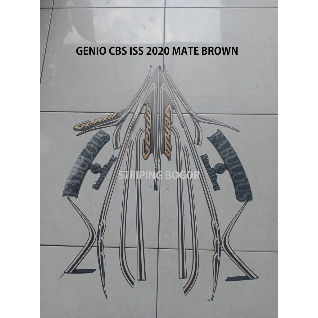 Striping Stiker Motor Honda Genio Fabulous CBS ISS 2020 Mate Brown
