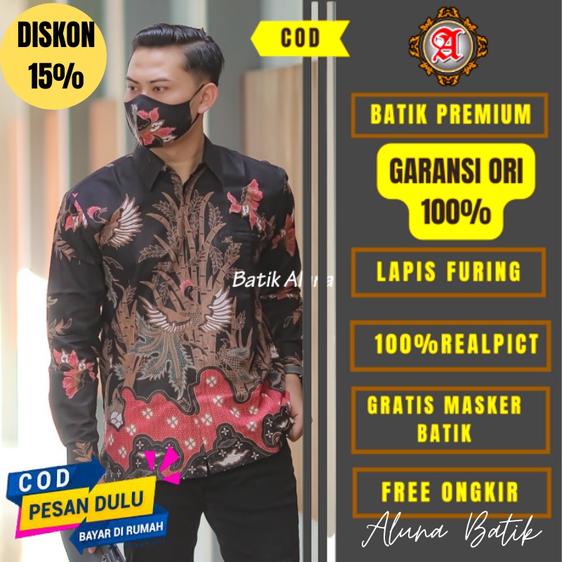 Batik Premium Pria Lengan Panjang Batik Premium Aluna Batik Solo Batik Batik Pria Batik Solo Pria Le