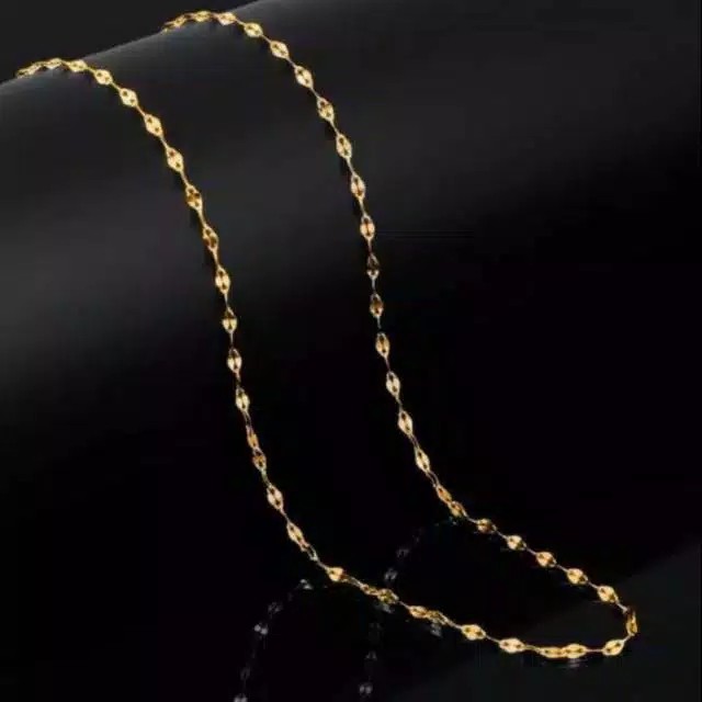 KALUNG PECAH KOPI POLOS TANPA LIONTIN TITANIUM K15 TAHAN LAMA ANTI KARAT