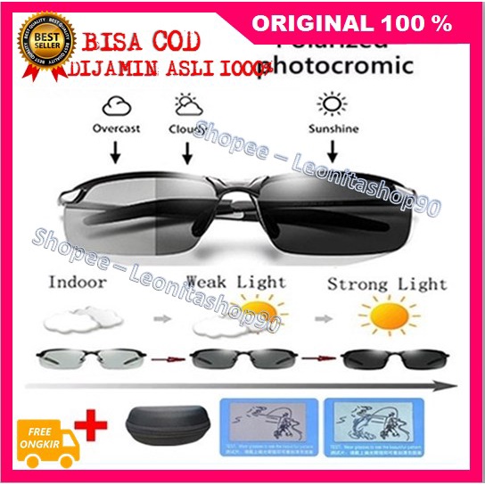 [BISA COD] Kaca Mata Polarized Kaca Mata Anti Silau Kacamata Photocromic 100% ASLI