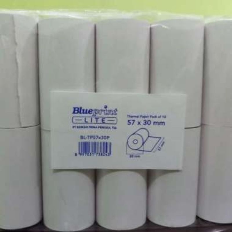 

Kertas Kasir / Kertas Thermal BLUEPRINT Lite 57x30 mm (isi 10Roll)